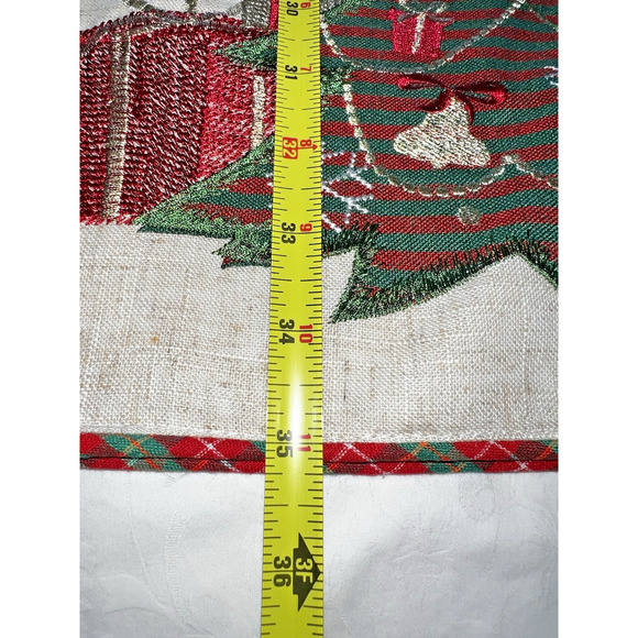 Christmas Table Runner 70" x 16" Applique & Embroidered Christmas Tree - Picture 12 of 12